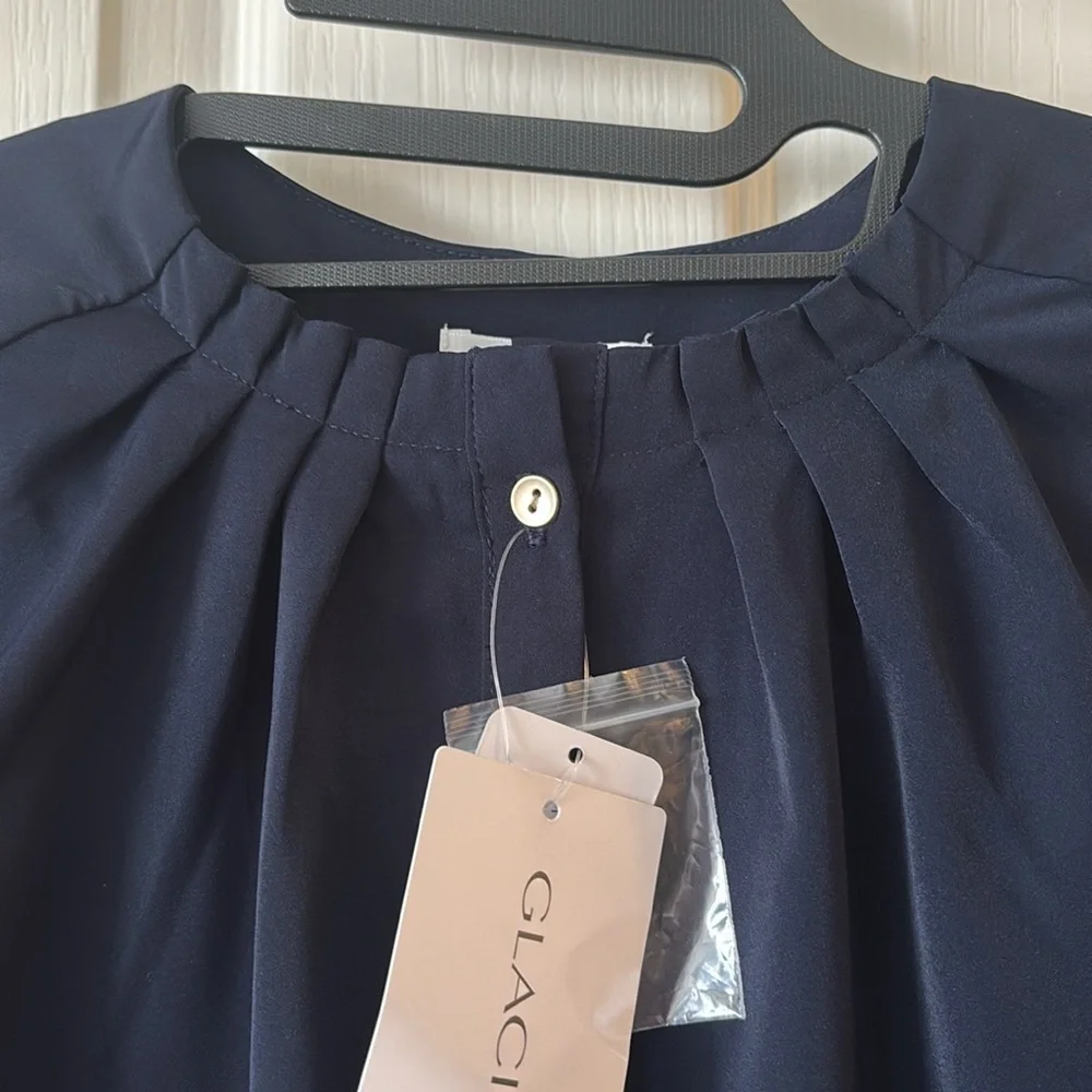 Women's Navy Top - Picture 2 of 5
